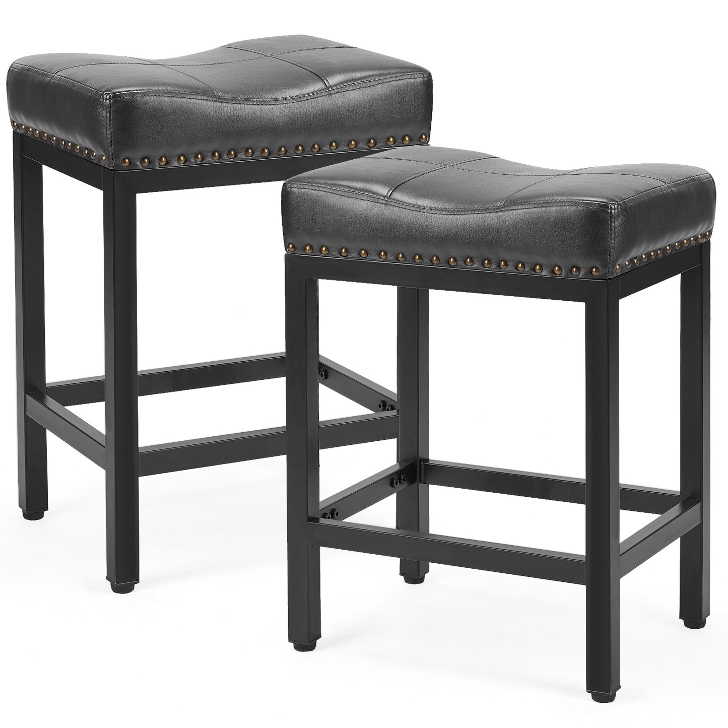 US Local Saddle Bar Stool Kitchen Stools, Sturdy Steel Frame