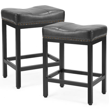 US Local Saddle Bar Stool Kitchen Stools, Sturdy Steel Frame