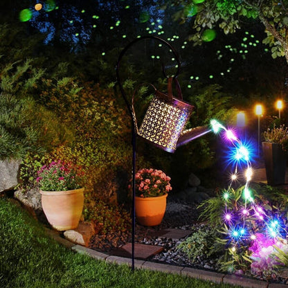 US Local 1   2pcs Watering Can Lights, Copper Solar Garden Lights For Outdoor  Pathway  Yard Deck  Lawn Patio