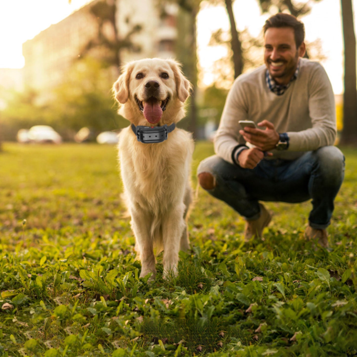 US Local 1Set 328FT Electric Wireless Dog Fence System With GPS Location Monitor Collar Receiver Rechargeable Beep Vibration Fence System For Small Medium Large Dogs