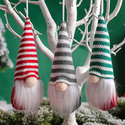 US Local 12 Pcs Christmas Gnomes Hanging Ornaments Tomte Gnomes Plush Decorative Ornaments Faceless Gnome Xmas Tree Hanging Decorative Santa Elf Home Wall Table Decor For Christmas Home