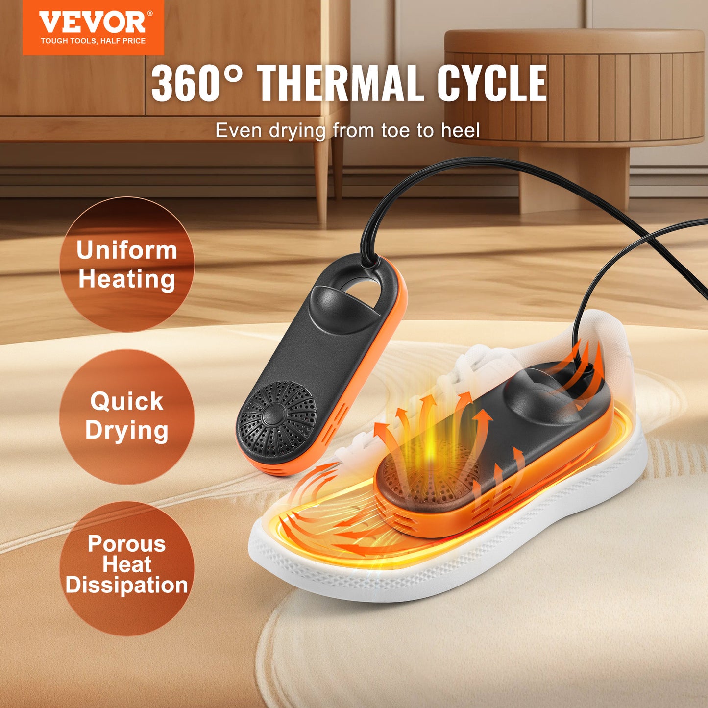 US Local VEVOR Boot Dryer Shoe Dryer, Portable Footwear Dryers Machine With Auto Temperature Control For Rainy Seasons Winter Travel, Extendable Boot Warmer Fireproof Drying For Shoes, Gloves, Socks