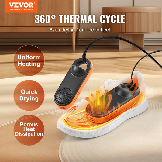 US Local VEVOR Boot Dryer Shoe Dryer, Portable Footwear Dryers Machine With Auto Temperature Control For Rainy Seasons Winter Travel, Extendable Boot Warmer Fireproof Drying For Shoes, Gloves, Socks