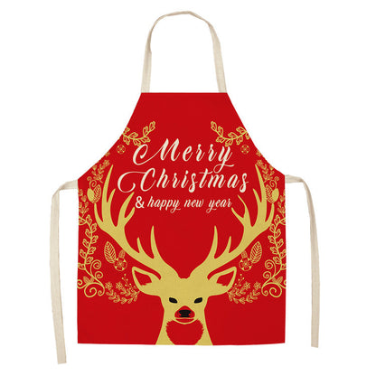 Christmas linen apron
