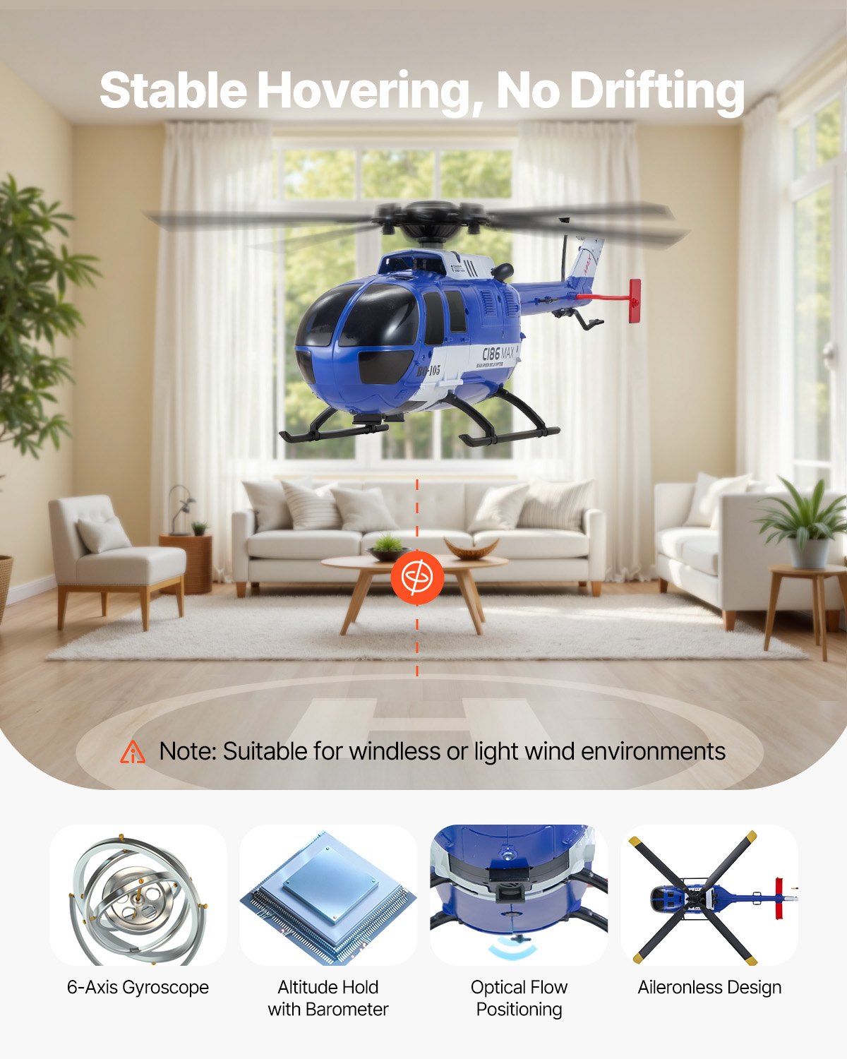 US Local RC Helicopter 4 Channel Remote Control Aircraft Toy 6-Axis Gyro Kids Present