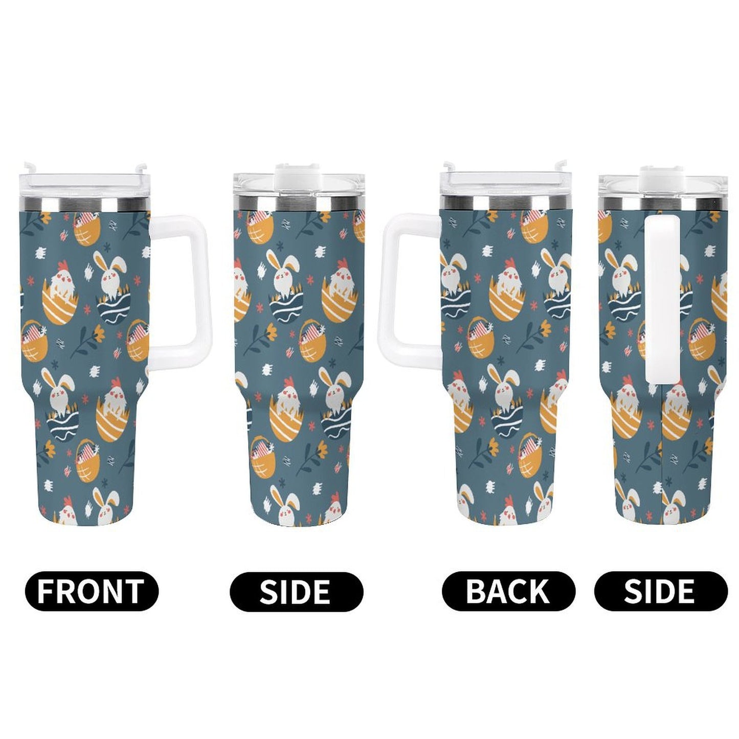 PHDT00537 POD US Local Tumbler 40oz Large Capacity Car Cup Easter, Egg, Rabbit, Chicken