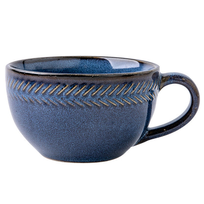 Wheat Edge Round Belly Coffee Cup Retro Large Capacity