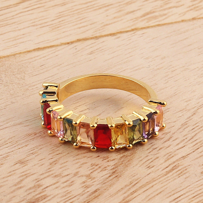 Irregular Rainbow Color Ring Female