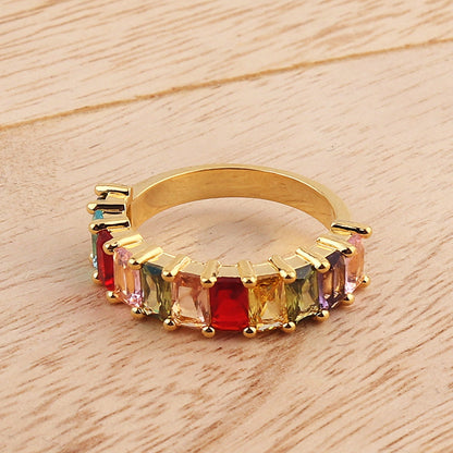 Irregular Rainbow Color Ring Female