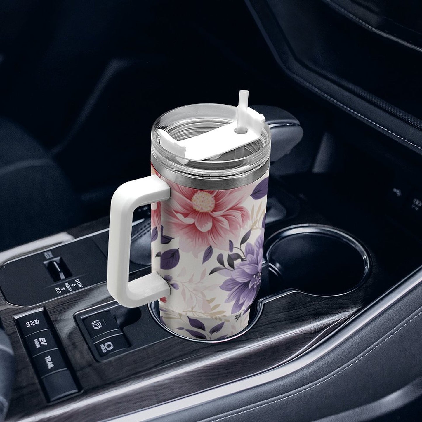 PHDT00434 POD US Local Tumbler 40 oz Large Capacity Car Cup Plain, Chinoiserie, Flower