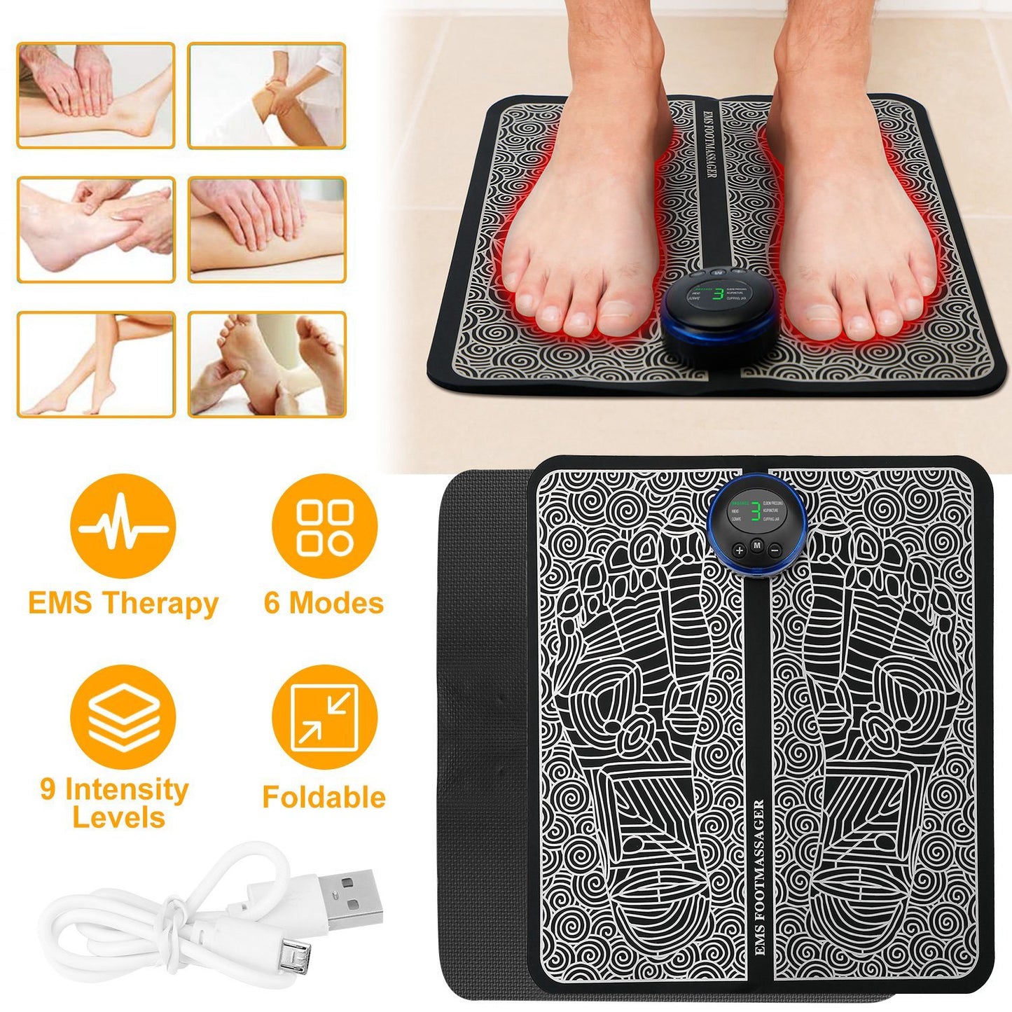 US Local Foot Massage Pad Electric Stimulator Massager