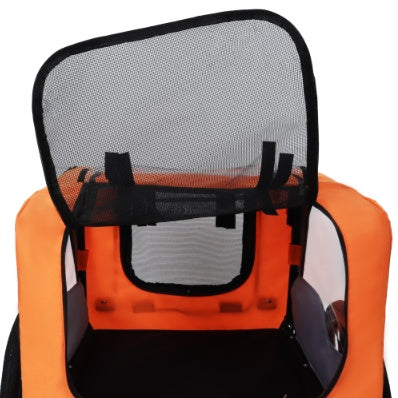 US Local Utdoor Heavy Duty Collapsible Pet Bike Trailer With 16-Inch All Terrain Wheels & Universal Hitch   Foldable Dog Cargo Carrier Cart For Bicycles