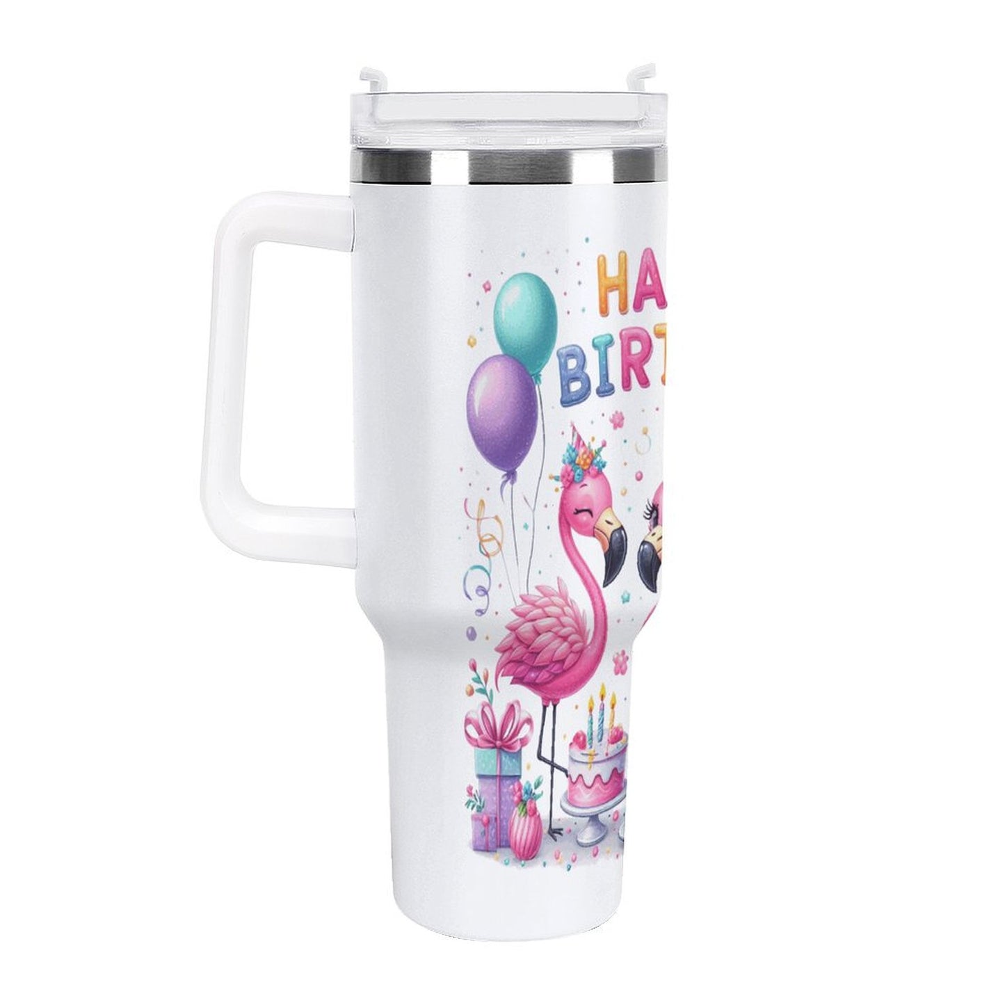 PHDT00510 POD US Local Tumbler 40oz Large Capacity Car Cup Flamingo, Birthday