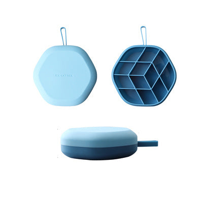 US Local Silicone 12 Cavity Hexagon 3D Ice Mold DIY Popsicle Mould Ice Cream Makers Storage Box