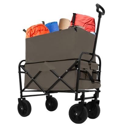 US Local Minimeetall Multi-use Bag,Collapsible Foldable Wagon Cart Beach Wagon Heavy Duty Utility Cart Utility Wagon Grocery Cart For For Camping 3pcs Plastic Liner Bag  Cover , Olive Green