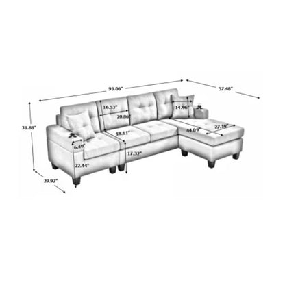 US Local Fabric Sectional Sofa