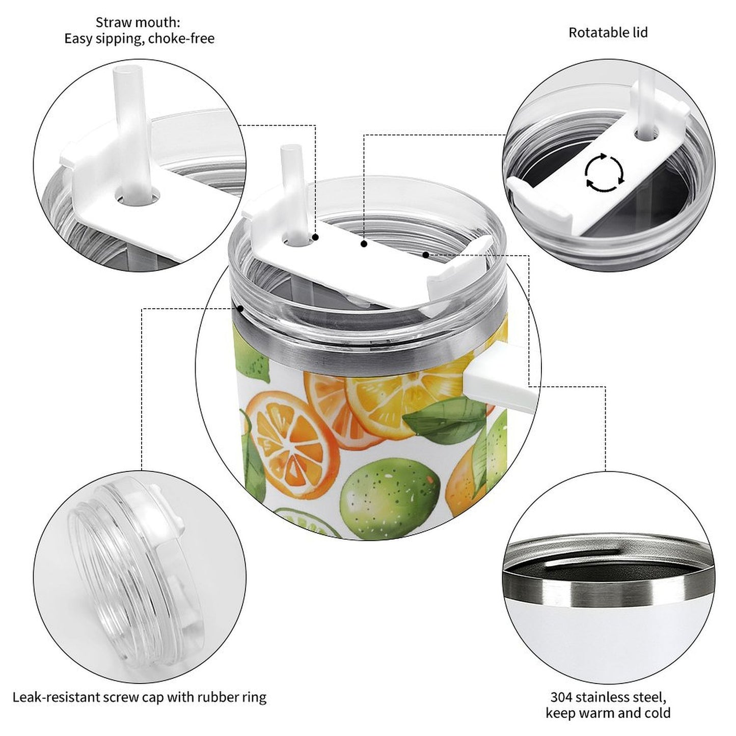 PHDT00100 POD US Local Tumbler 40 oz Large Capacity Car Cup Refreshing, Fruity