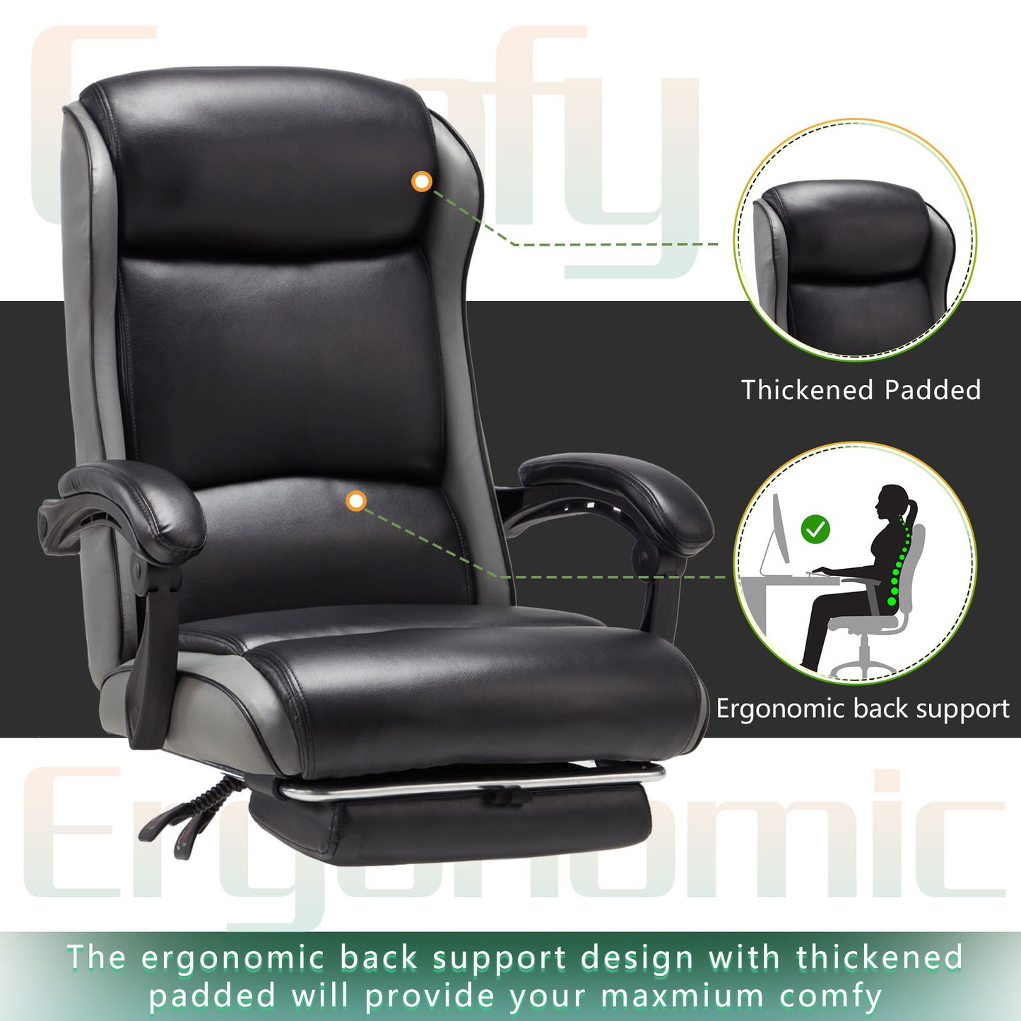 US Local Executive Chair With Headrest Thicker