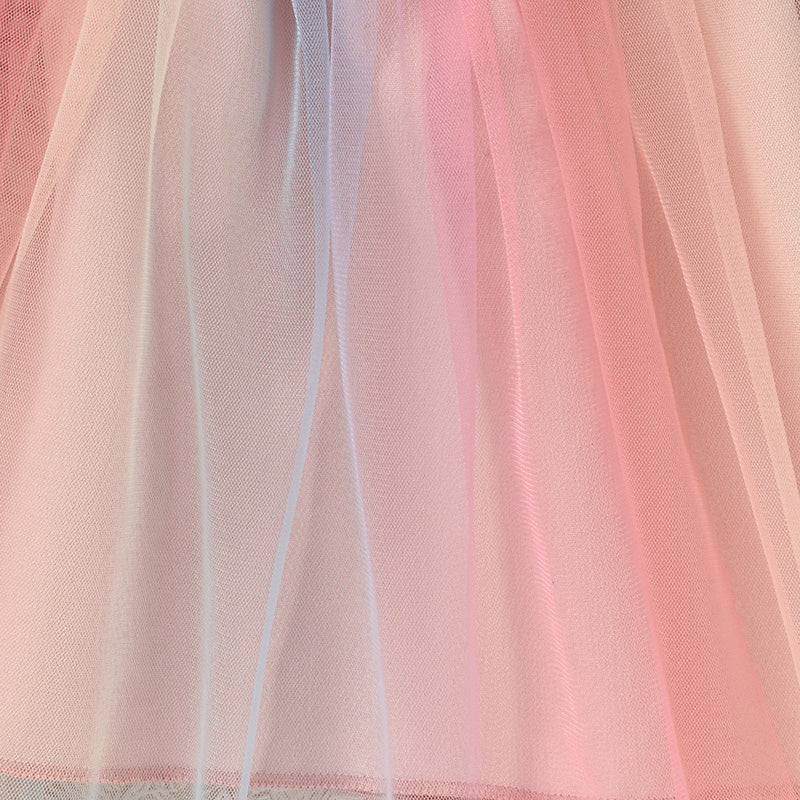 US Local Baby Girls Rainbow Skirt Set Letters Embroidery Long Sleeve Sweatshirt Tops & Rainbow Tutu Skirt Outfits