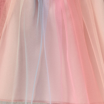 US Local Baby Girls Rainbow Skirt Set Letters Embroidery Long Sleeve Sweatshirt Tops & Rainbow Tutu Skirt Outfits