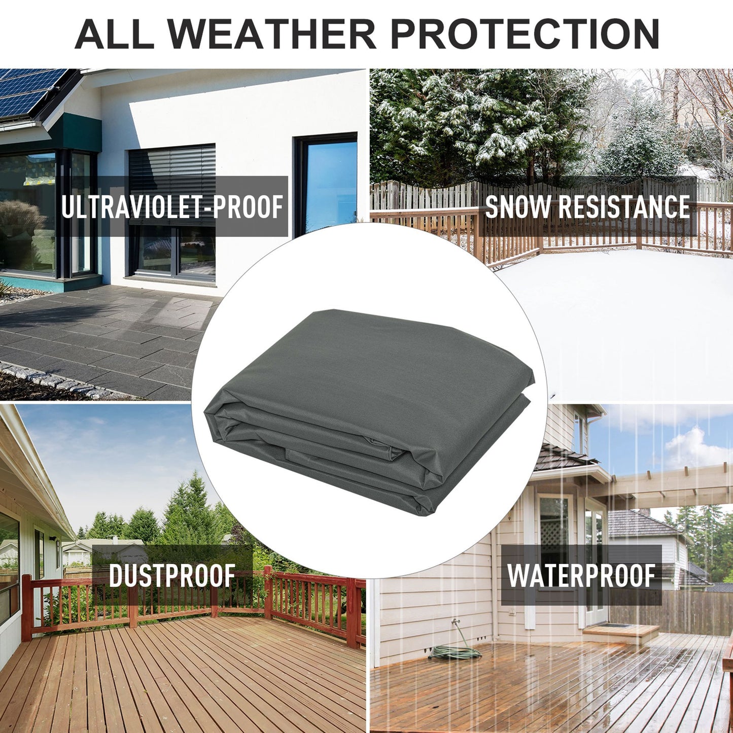 US Local All Weather Garden Patio Swing Chair Cover Waterproof Protector Anti-UV And PVC Coating Fade Resistant Oxford Fabric 6.7ft X 4.1ft X 5.4ft