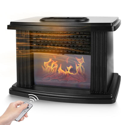 US Local 1 Pc Electric Fireplace Heater 800W Artificial Flame Stove Heater With Accurate Digital Thermostat Timer Setting Remote Control Overheating Protection For Office Bedroom