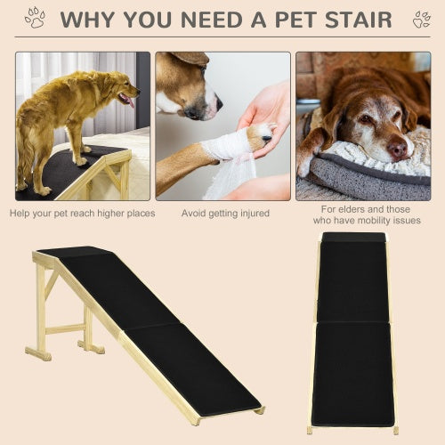 US Local Ramp For Dog Bed, Pet Ramp For Dog With Non-slip Carpet And Top Platform