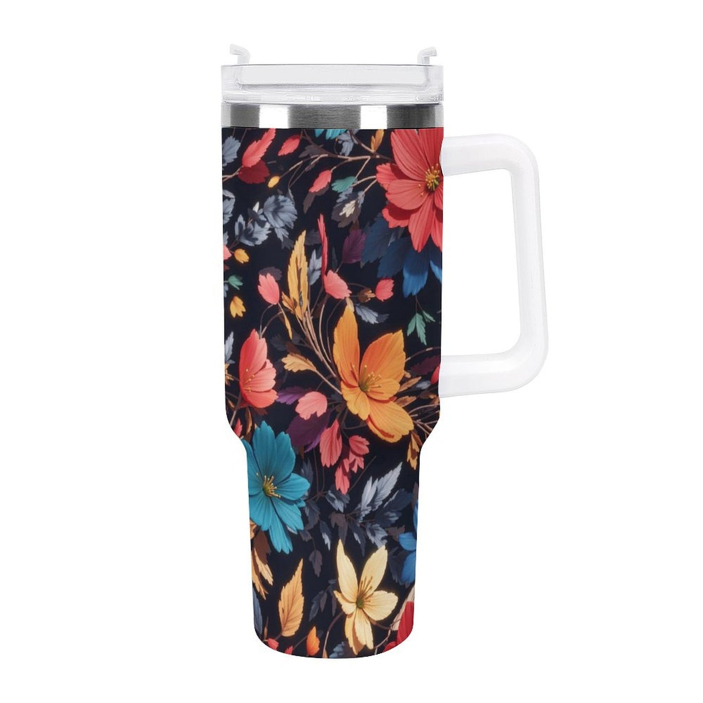 PHDT00222 POD US Local Tumbler 40 oz Large Capacity Car Cup 3D, Stereoscopic, Flower