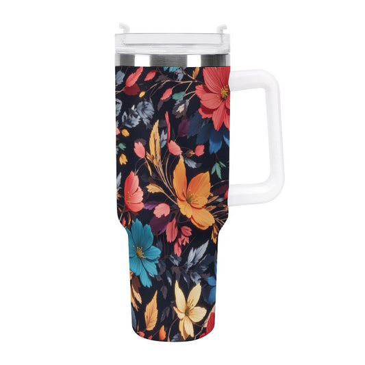 PHDT00222 POD US Local Tumbler 40 oz Large Capacity Car Cup 3D, Stereoscopic, Flower