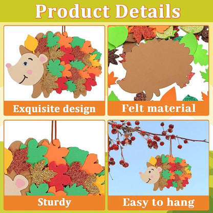 8 Pcs Fall Hedgehog Craft Kits Fall Leafy Hedgehog Ornaments Decorations Art Sets With Maple Leaves Wiggle Eyes For Thanksgiving Party Art Activities Birthday