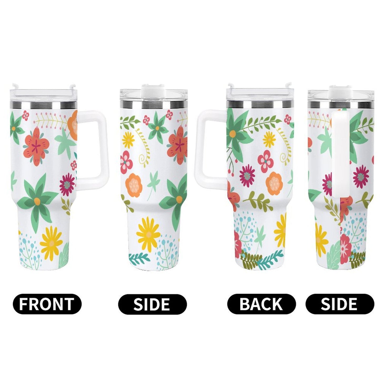 PHDT00065 POD US Local Tumbler 40 oz Large Capacity Car Cup Summer, Flowers