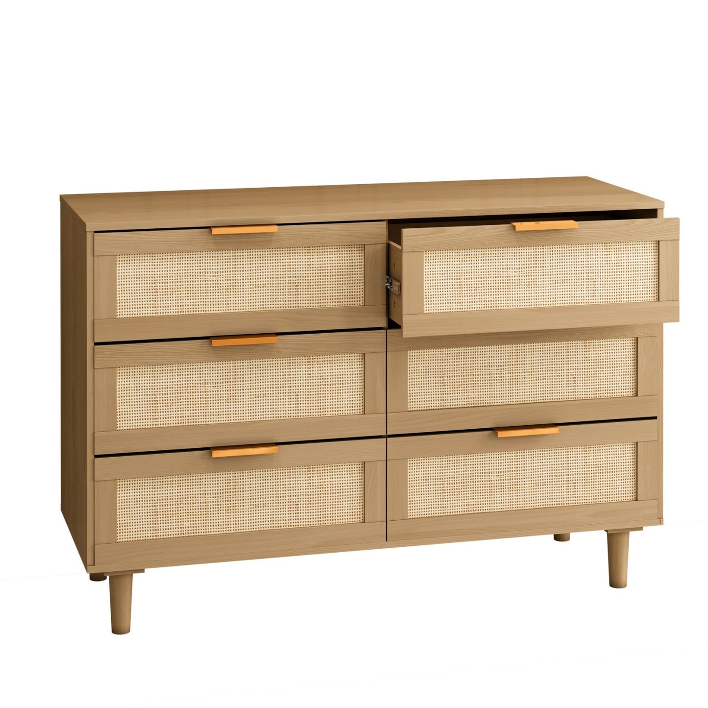 US Local 6 Drawers Rattan Dresser Rattan Drawer, Bedroom,Living Room