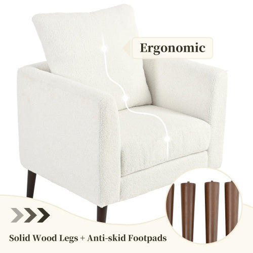 US Local Solid Wood Leg Fabric Armchair