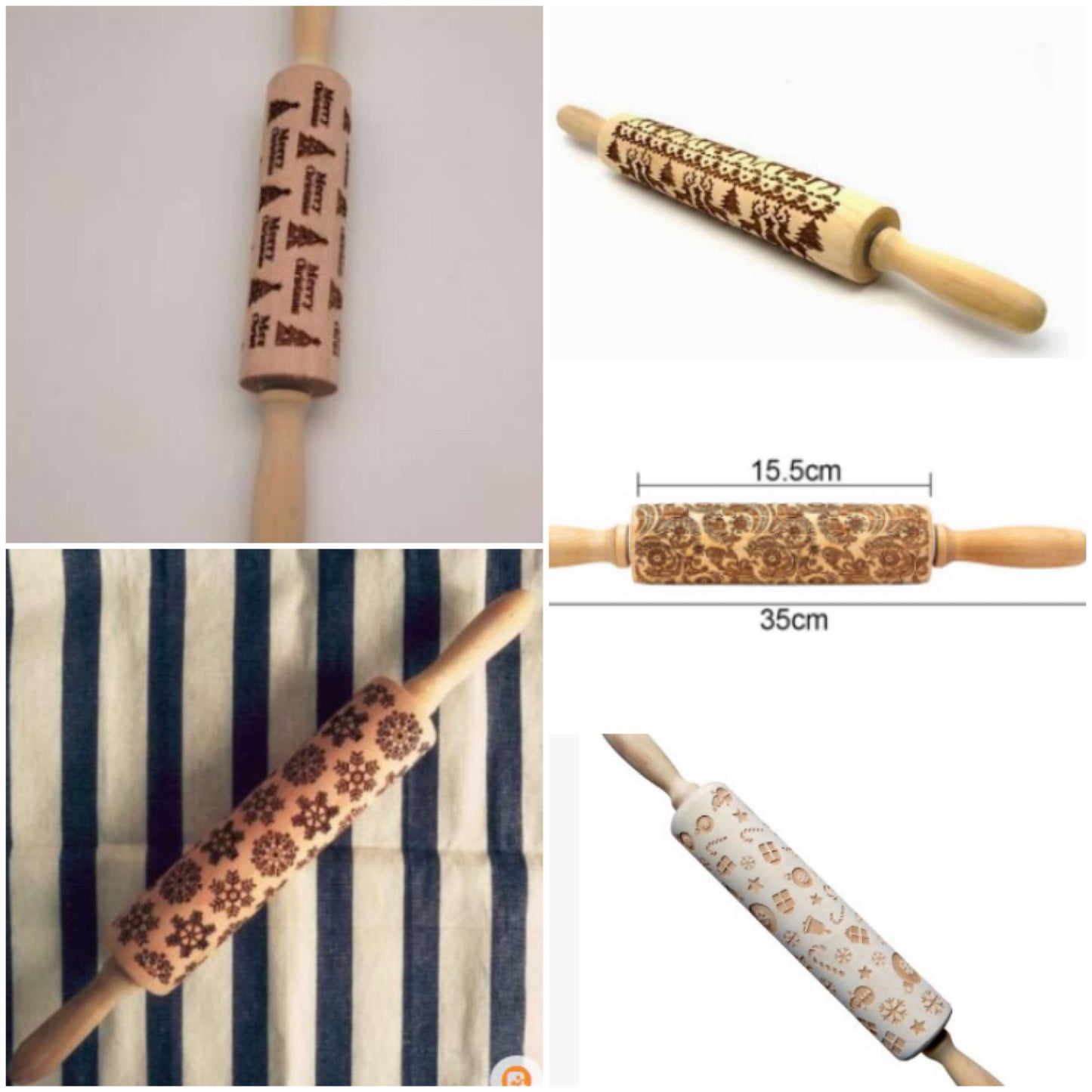 USA Local Rolling Pin Christmas Embossing