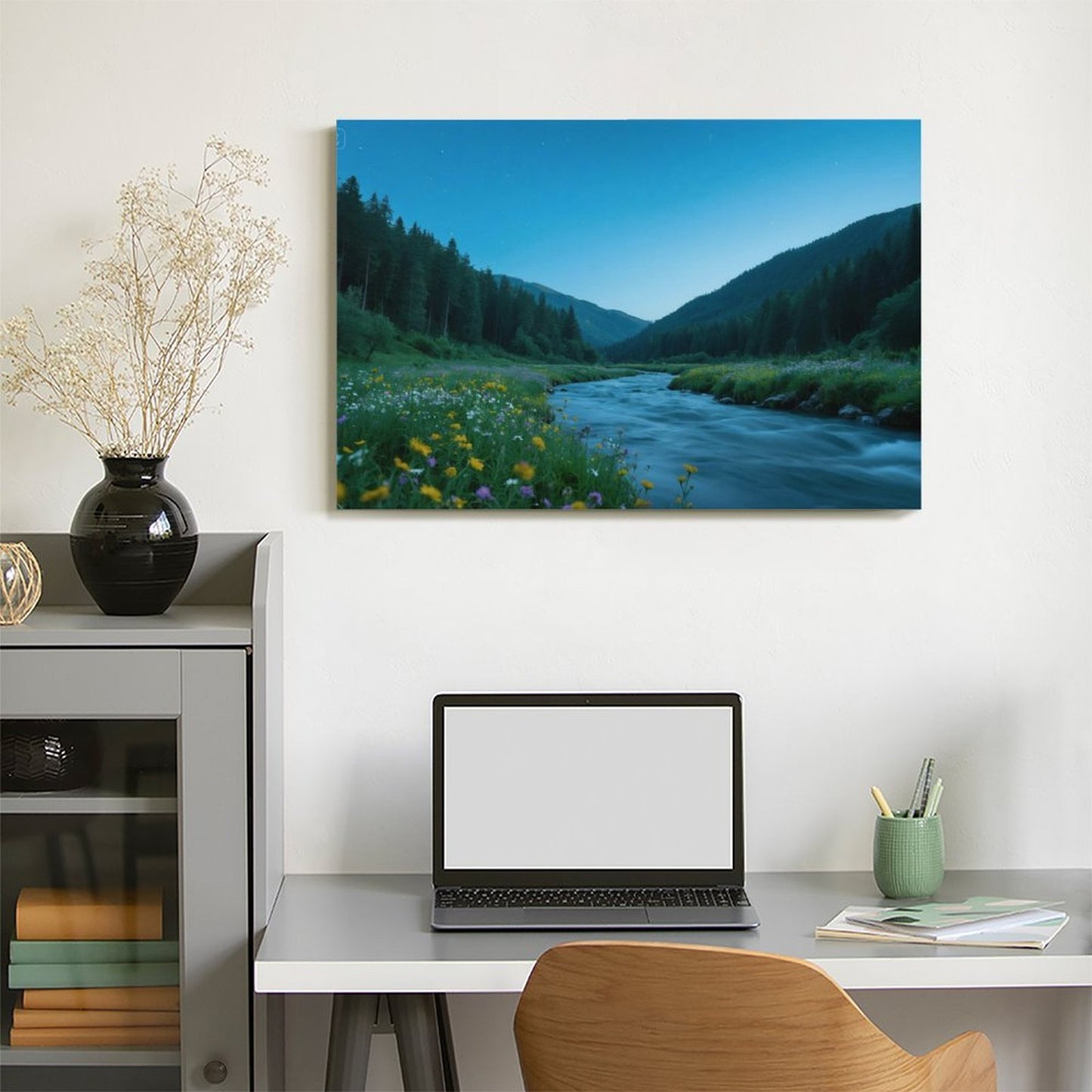 Decorative Interior Frame Painting Mountain-river-starry-summer-4
