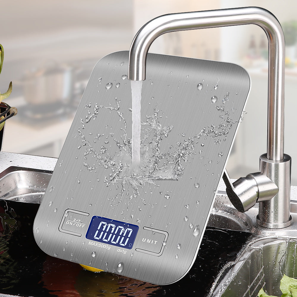 US Local Digital Electronic Kitchen Food Diet Postal Scale Weight Balance 5KG 1g 11lb Kitchen Scales Stainless Steel Weighing For Food Diet Postal Balance Measuring LCD Precision Electronic