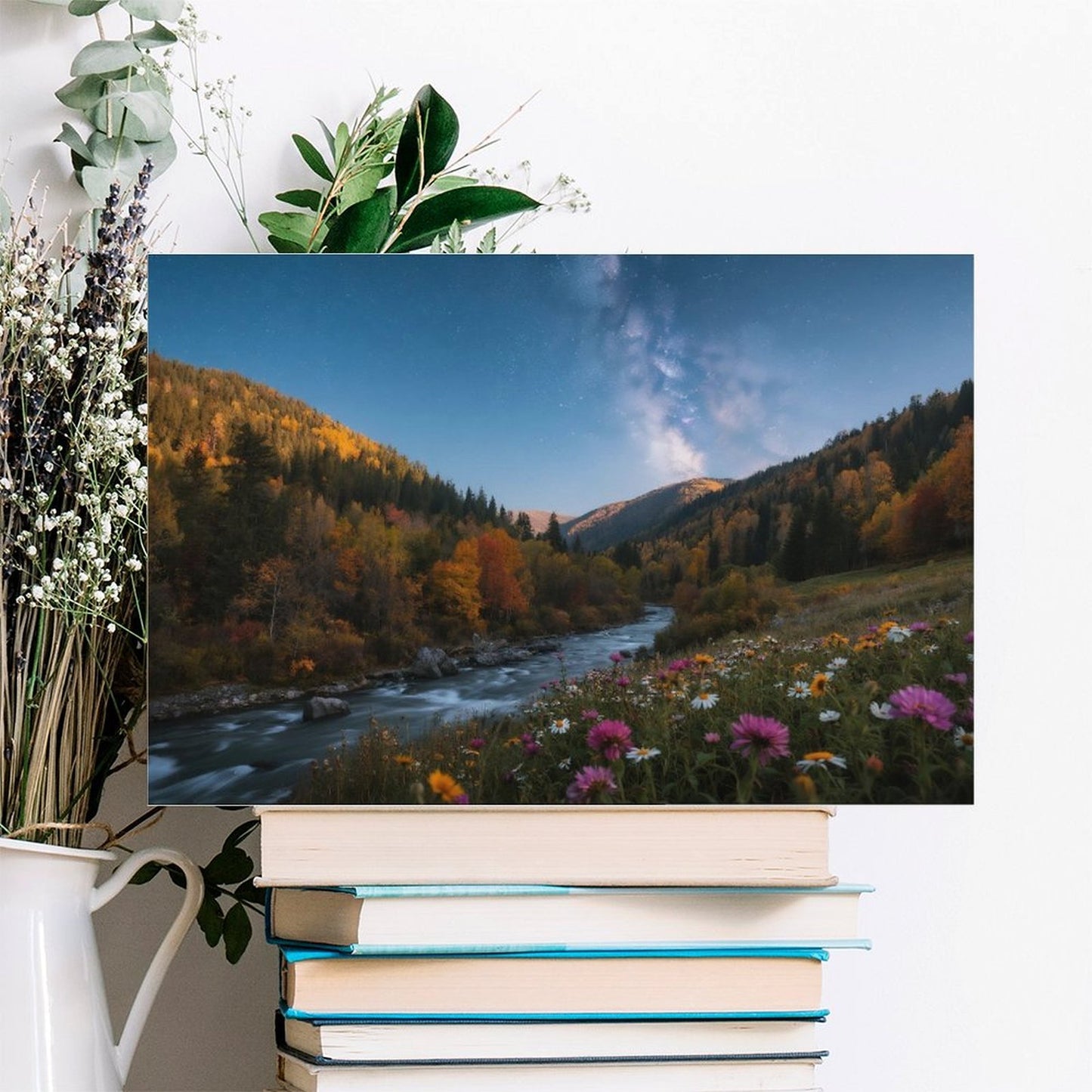 Decorative Interior Frame Painting Mountain-river-starry-autumn-5