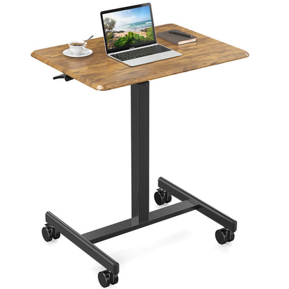 US Local Adjustable Rolling Desk Laptop Computer Cart For Home  Office  Classroom Overbed Table