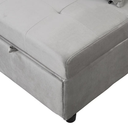 US Local Folding Ottoman Sofa Bed Gray