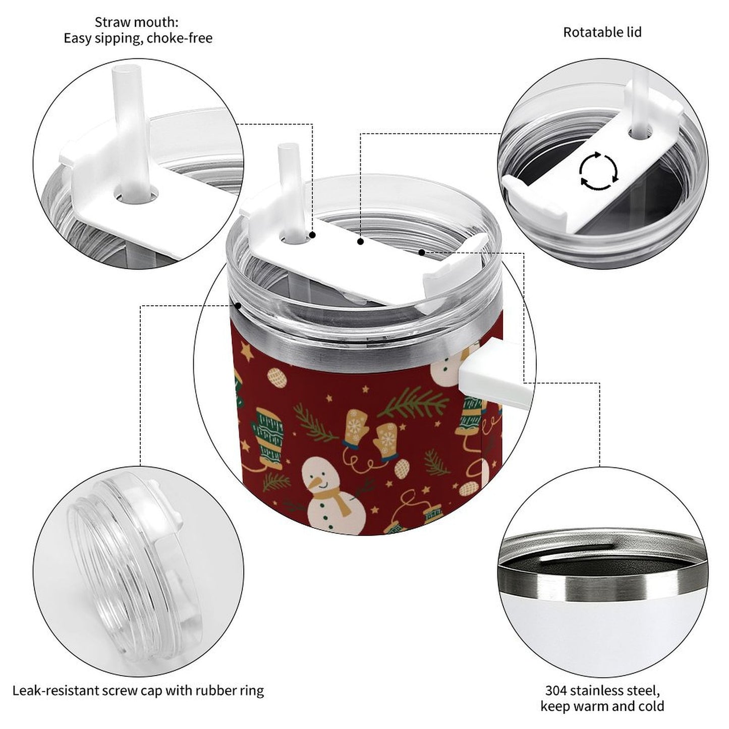 PHDT00178 POD US Local Tumbler 40 oz Large Capacity Car Cup Christmas