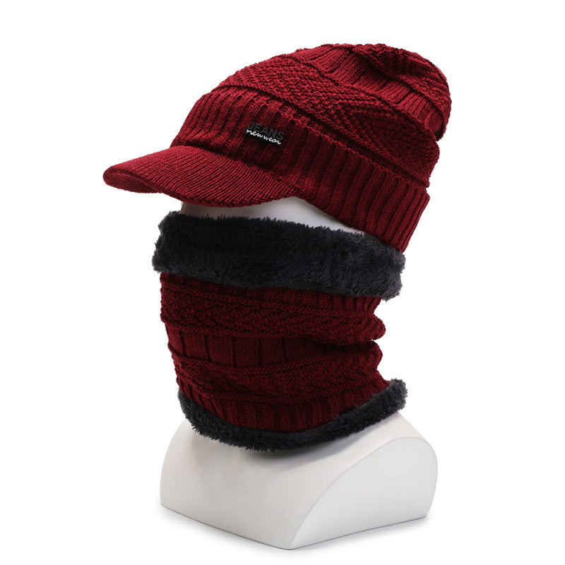 Winter Knitted Wool Cap Fleece-lined Thickened