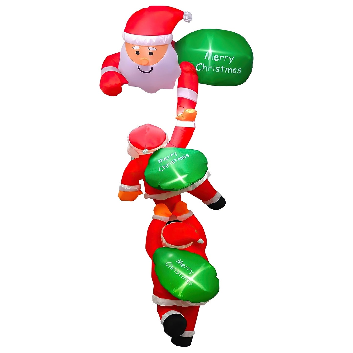 US Local 1 Pc 8FT Climbing Inflatable Santa Claus With Light Hanging Blow Up Christmas Inflatable Indoor Outdoor Christmas Decorations 3 Santa Claus 3 Merry Christmas Boards