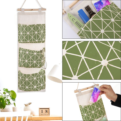 US Local 1 Pc Wall Mounted Storage Bag Door Closet Hanging Storage Bag Organizer Waterproof 3 Pockets Pouch
