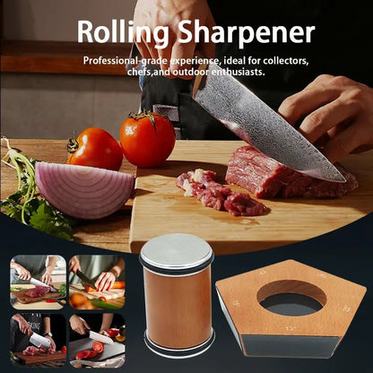 US Local Rolling Knife Sharpener Kit 5 Magnetic Angles 12 Degrees, 15 Degrees, 17 Degrees, 19 Degrees, 22 Degrees. Professional Rolling Knife Sharpening Tool Perfect For Kitchen, Chef, Pocket & Serrated Knives