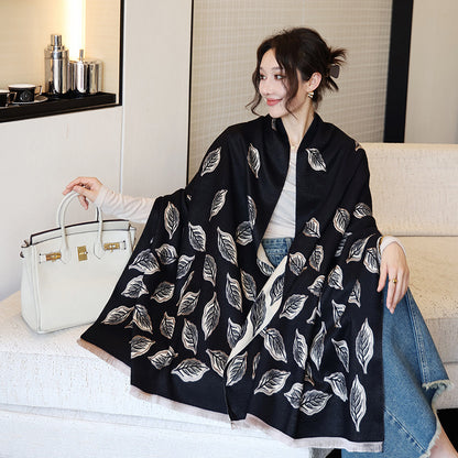 US Local Female Versatile Fashion Thickened Warm Cashmere Scarf