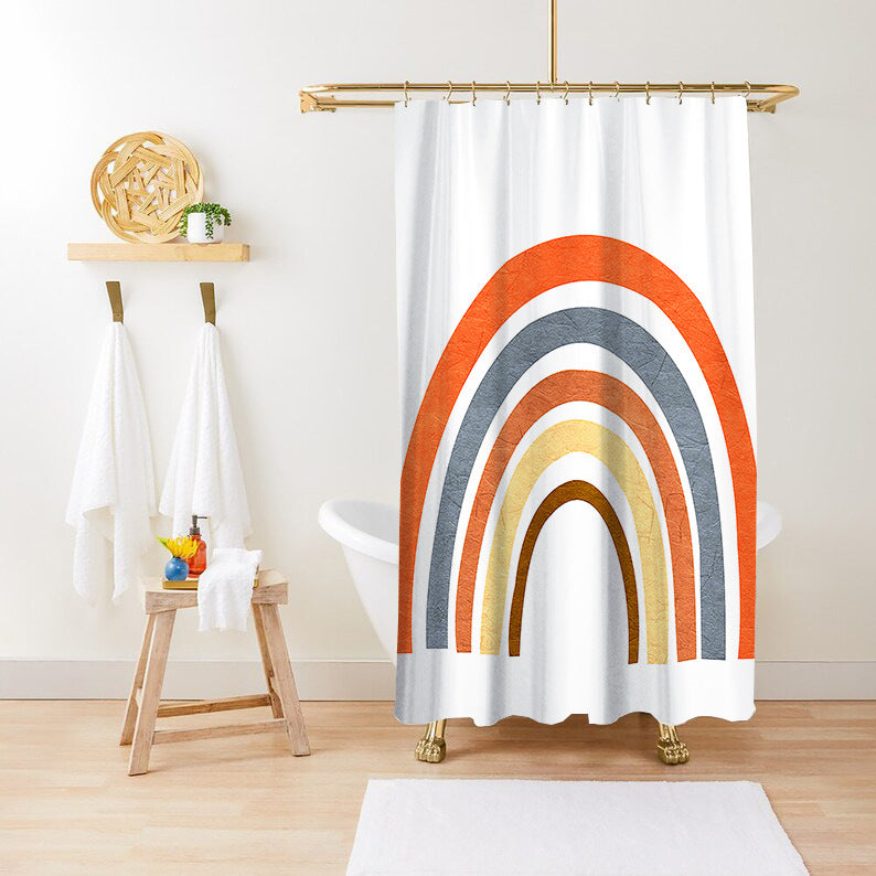 Bathroom Fashion Green Plant Print Waterproof Anti-mildew Shower Curtain