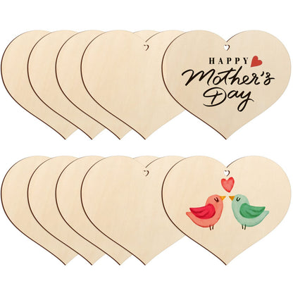 Wooden Craftwork Thanksgiving Snowflake Love Heart Big Pumpkin With Hole Handmade Pendant