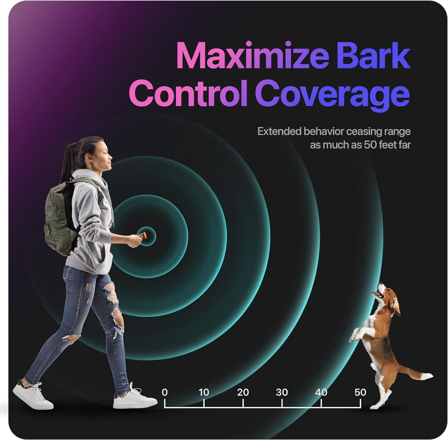 US Local Dog Bark Deterrent Device Stops Bad Behavior, Professional Dog Training Tool, Anti Bark Device For Dogs,  Emitters 50ft Range For Dog Training, To Bark Collar,Dog Training Collar