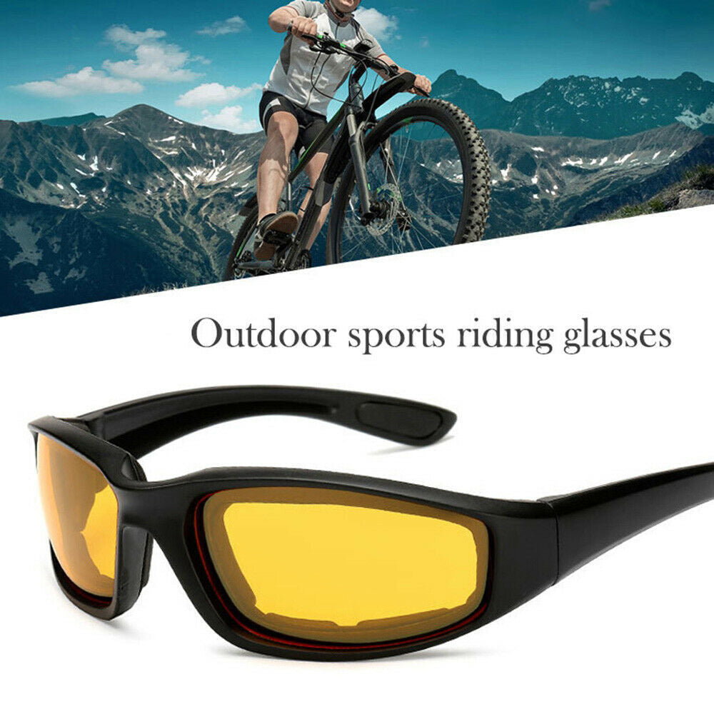 US Local Cycling Sunglasses Chopper Outdoor Sports Glasses For Men Wrap Around UV400 Protection For Fishing Driving Glasses Wind Resistant Clear Yellow Gray Lens 3 Pack