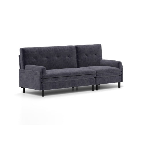 US Local Modular Sectional Sofa Sleeper Couch, Sectional Sofa With Chaise And Ottoman, Convertible U Shaped Modular Sofa Set. Compressed Sponge, Dark Grey